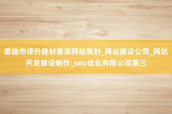 恩施市译升建材普洱网站策划_网站建设公司_网站开发建设制作_seo优化有限公司第三